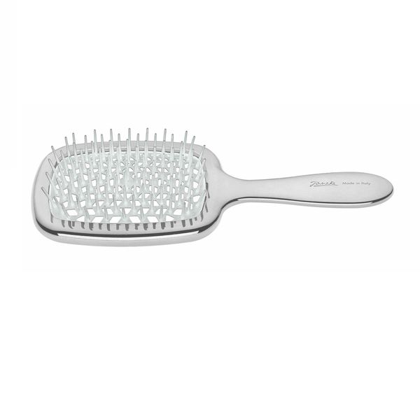 Janeke Superbrush Standart - Щітка для волосся срібна з білим CRSP230 BIA