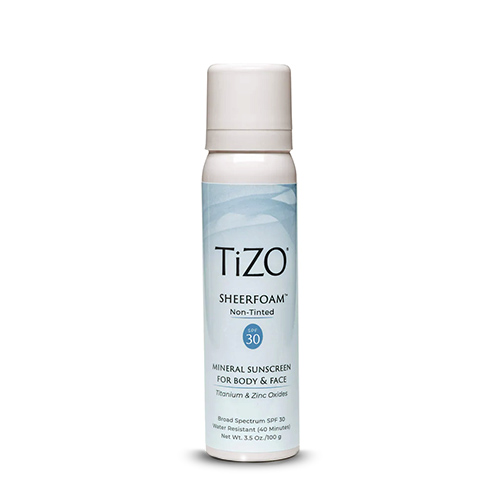 TiZO Sheerfoam Body & Face Non-Tinted SPF 30 - Минеральная солнцезащитная пенка для лица и тела без оттенка 
