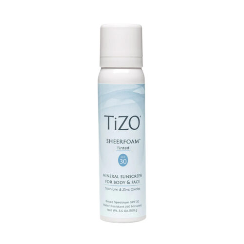 TiZO Sheerfoam Body & Face Tinted SPF 30 - Минеральная солнцезащитная пенка для лица и тела тонирующая