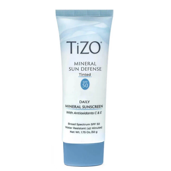 TiZO Mineral Sun Defense Tinted SPF 50 - Минеральный cолнцезащитный крем с оттенком