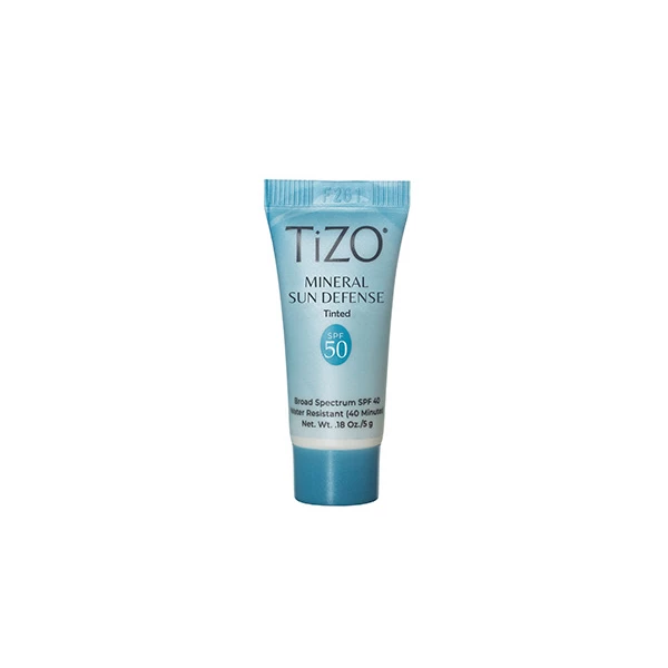 TiZO Mineral Sun Defense Tinted SPF 50 - Минеральный солнцезащитный крем с оттенком мини версия