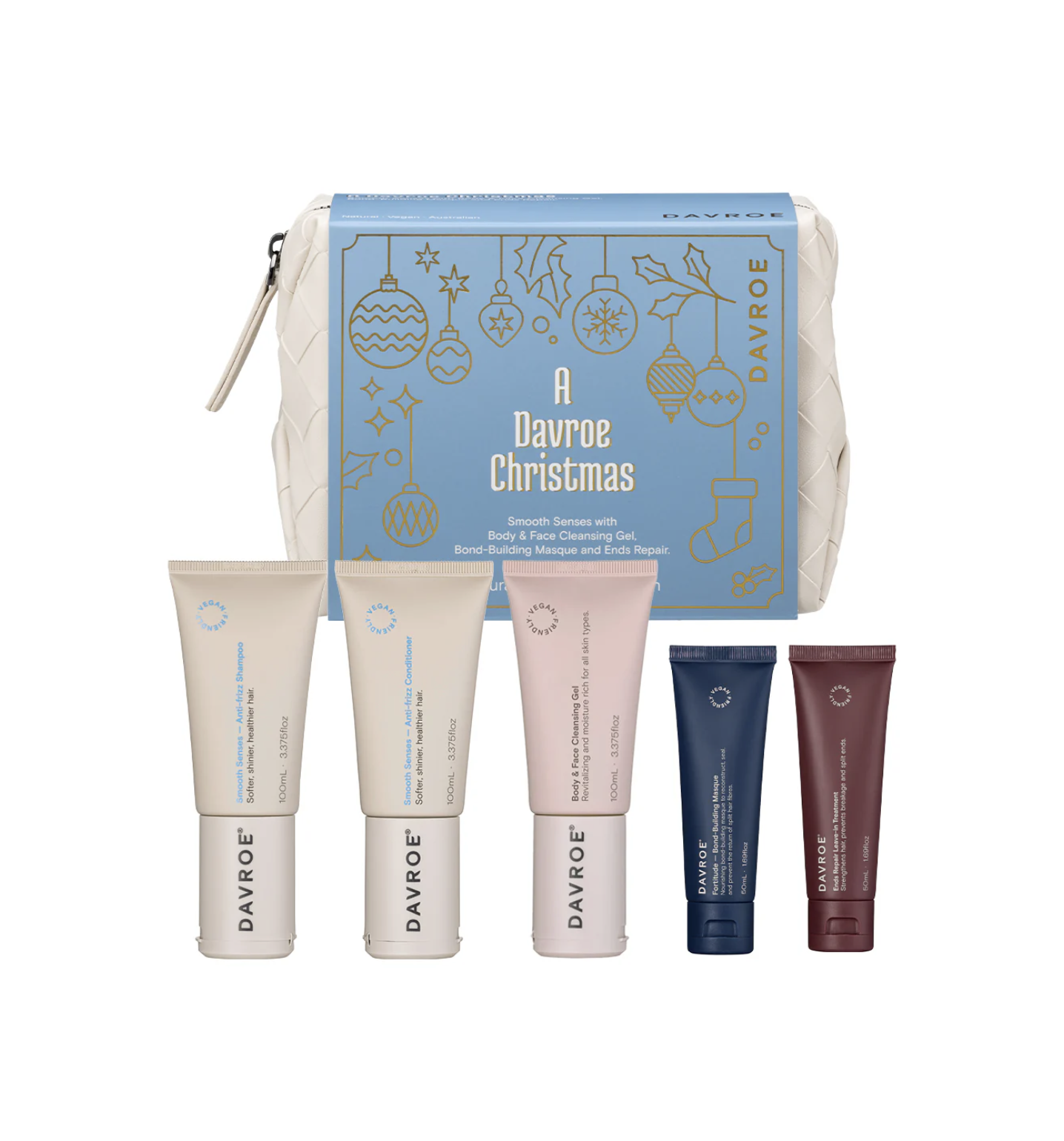Davroe Christmas Smooth Senses Travel Pack - Рождественский тревел набор для гладкости волос