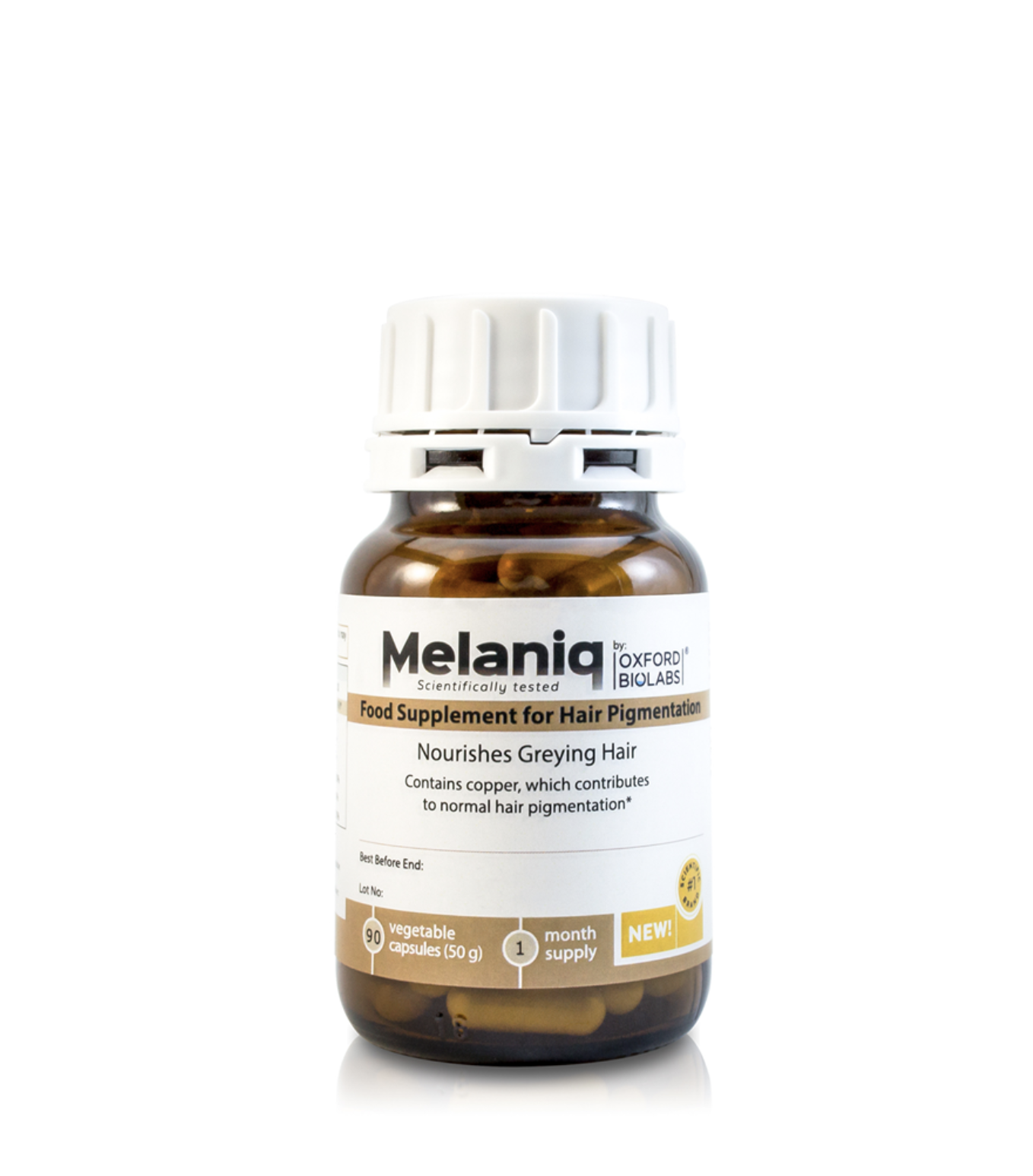 Oxford Biolabs Melaniq Supplement For Hair Pigmentation - Mолекулярна добавка для відновлення кольору сивого волосся