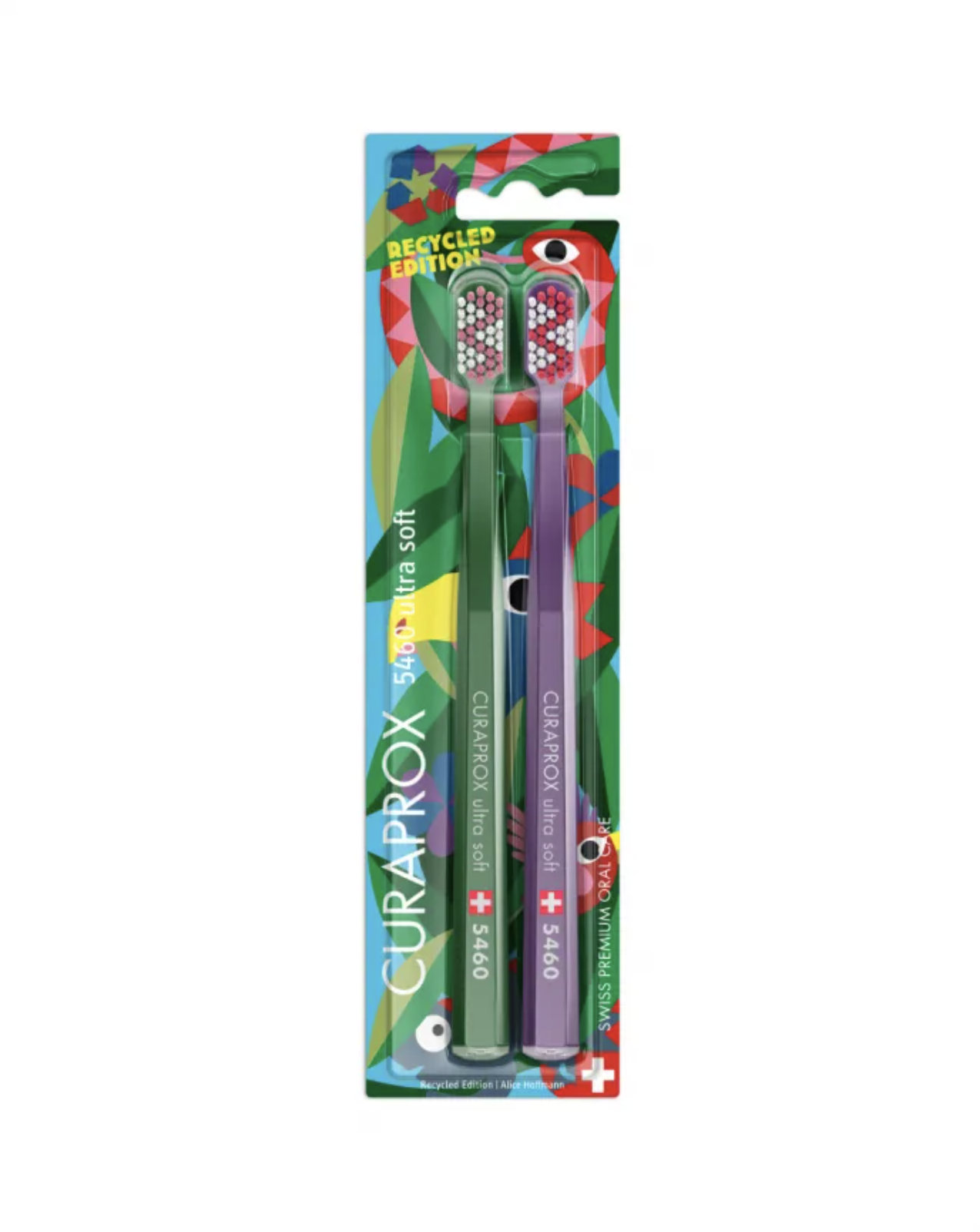 Curaprox Toothbrush CS 5460-2 Recycled Edition - Набор зубных щеток зеленая и фиолетовая