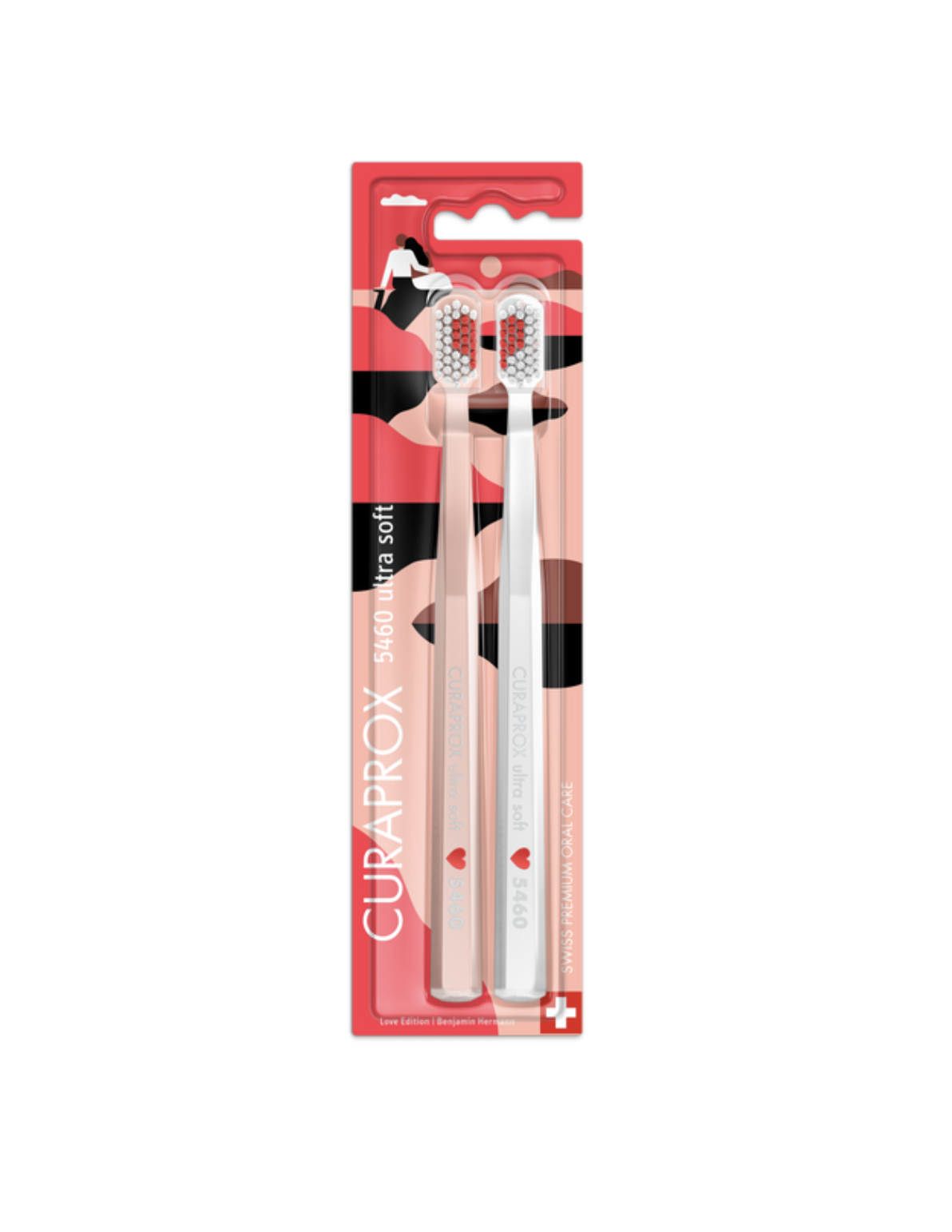 Curaprox Toothbrush Duo Love Edition 2025 - Набор ультрамягких зубных щеток розовая и белая