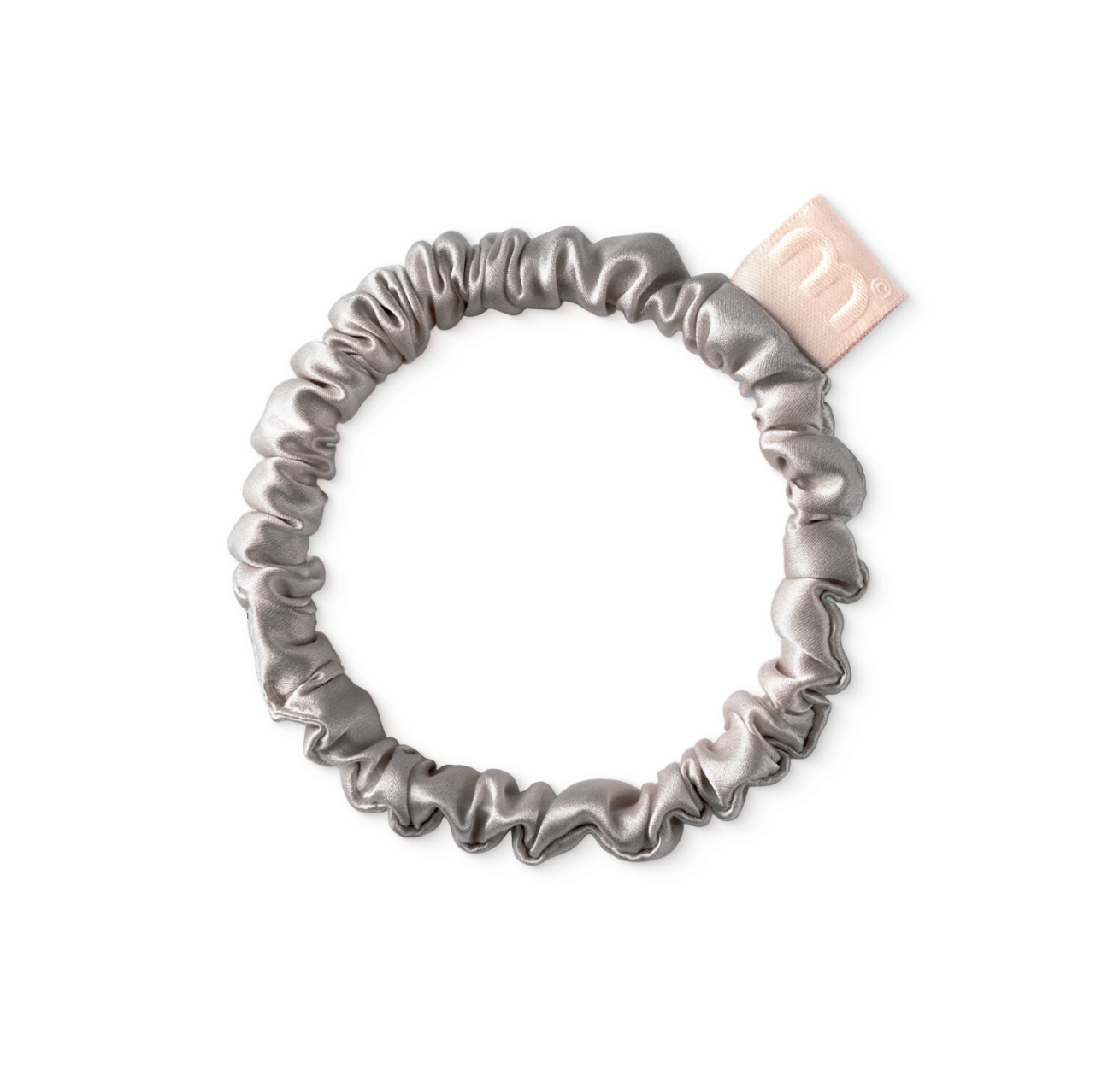 Mon Mou Silk Slim Scrunchie Taupe - Тонкая резинка для волос серо-бежевая