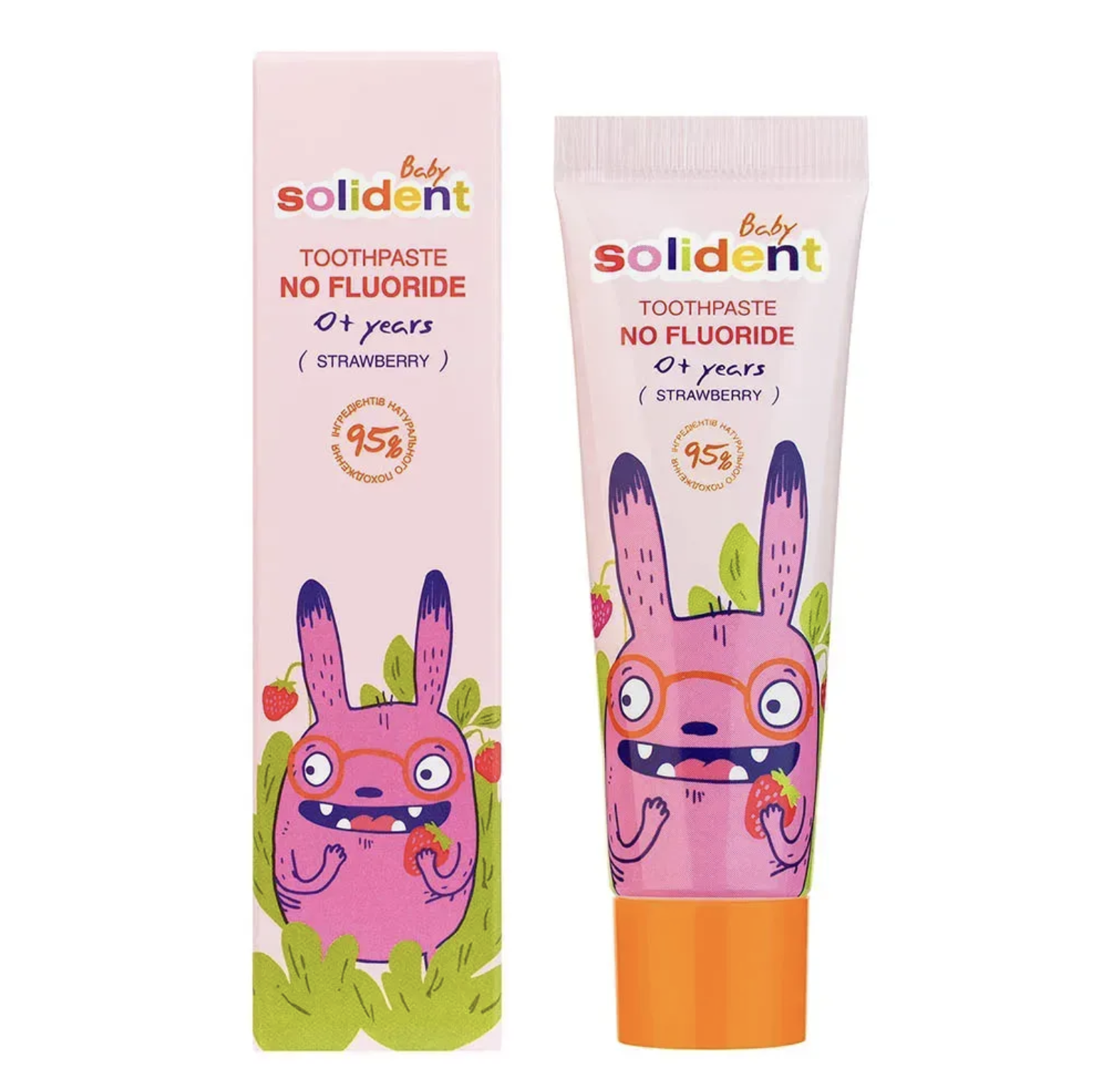 Solident Baby Toothpaste No Fluoride Strawberry - Дитяча зубна паста без фтору полуниця