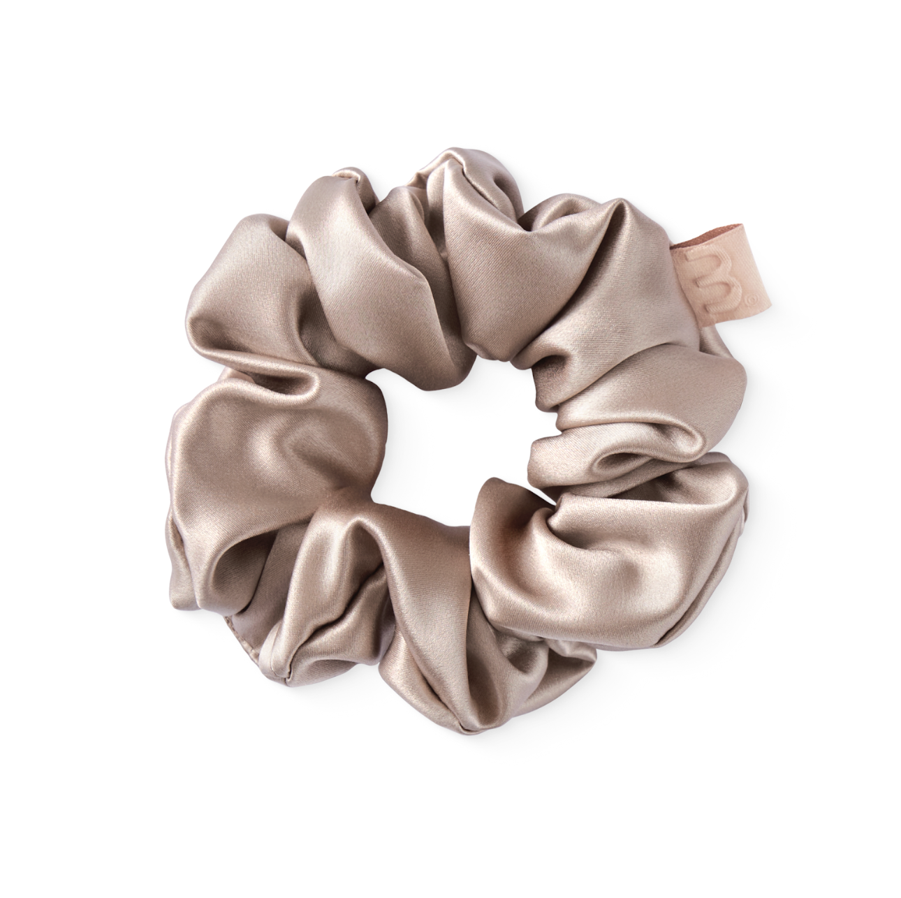 Mon Mou Silk Large Scrunchie Beige - Объемная резинка для волос бежевая