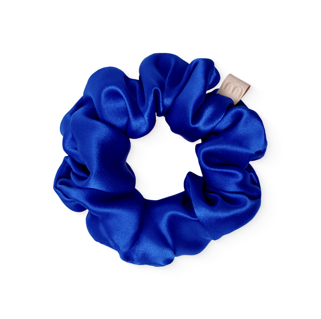 Mon Mou Silk Large Scrunchie Dark Blue - Объемная резинка для волос синий электрик
