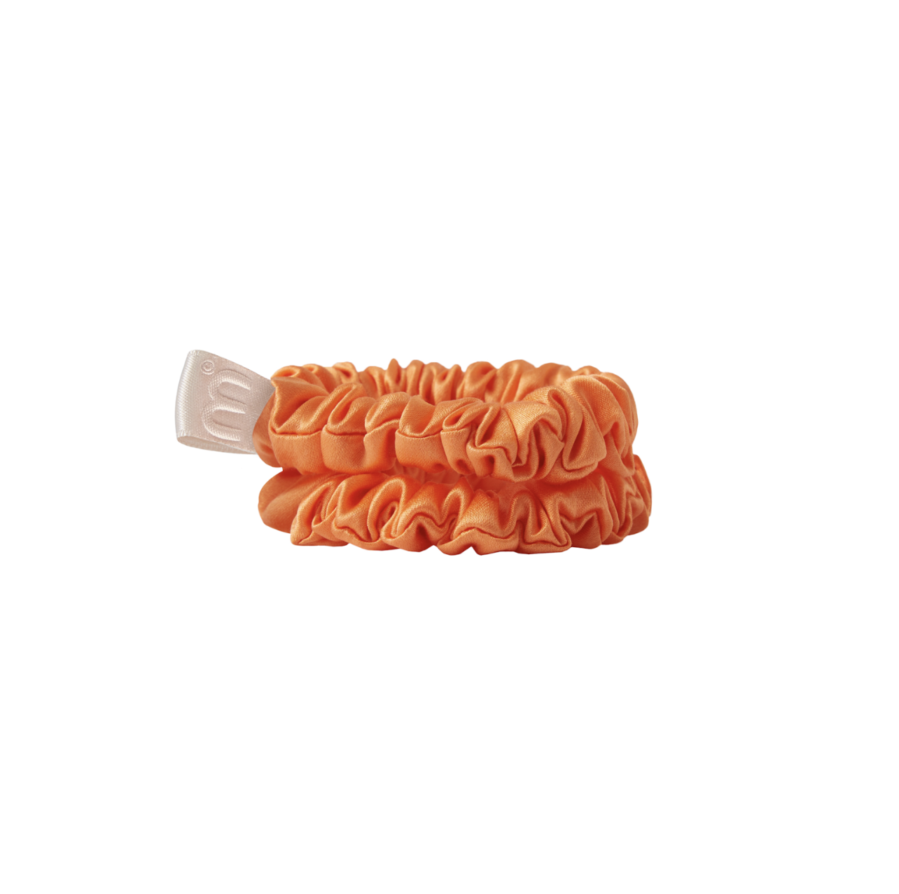 Mon Mou Silk Slim Scrunchie Duo Set Orange - Набор из 2 тонких мини-резинок для волос оранжевый