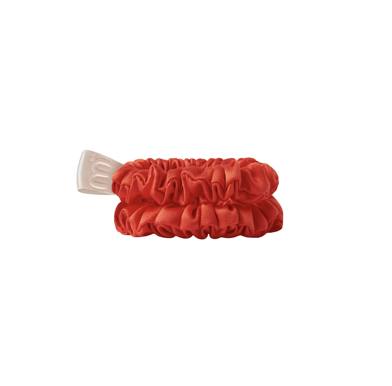 Mon Mou Silk Slim Scrunchie Duo Set Dark Orange - Набор из 2 тонких мини-резинок для волос темно-оранжевый