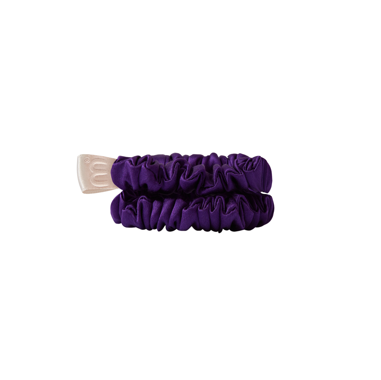 Mon Mou Silk Slim Scrunchie Duo Set Purple - Набор из 2 тонких мини-резинок для волос фиолетовый