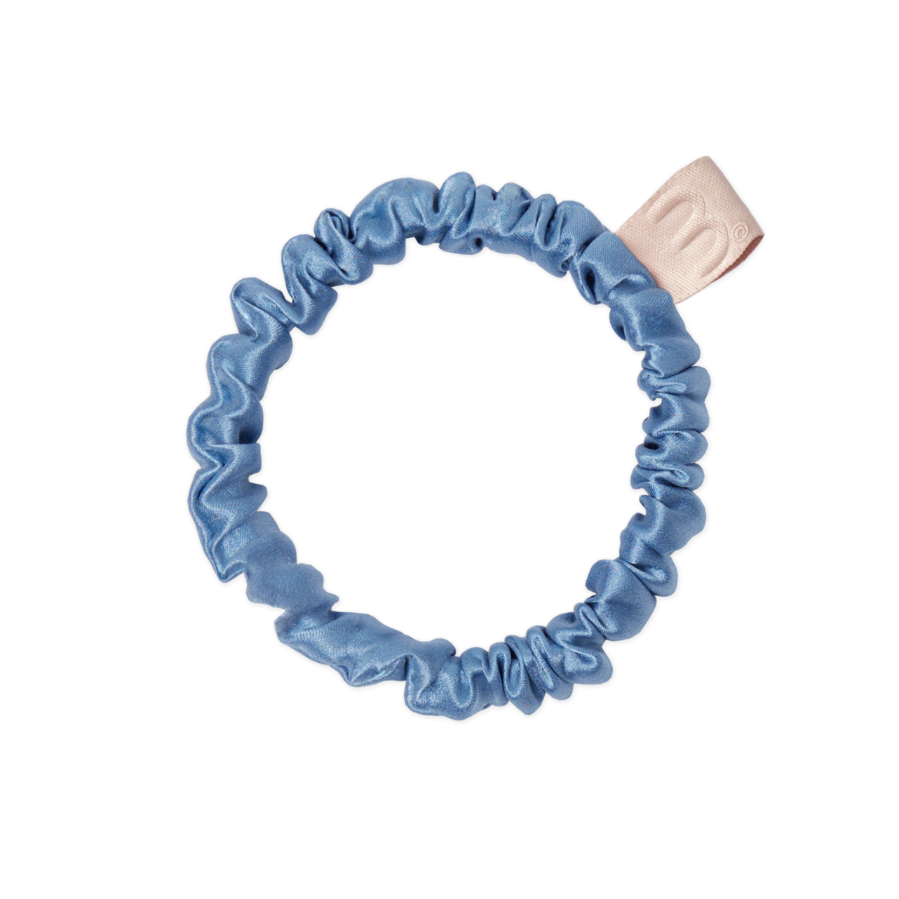 Mon Mou Silk Slim Scrunchie Sky Blue - Тонкая резинка для волос голубая