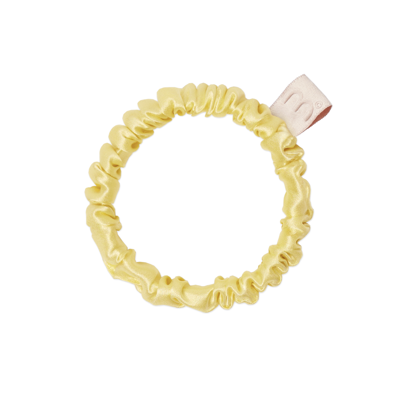 Mon Mou Silk Slim Scrunchie Yellow - Тонкая резинка для волос желтая