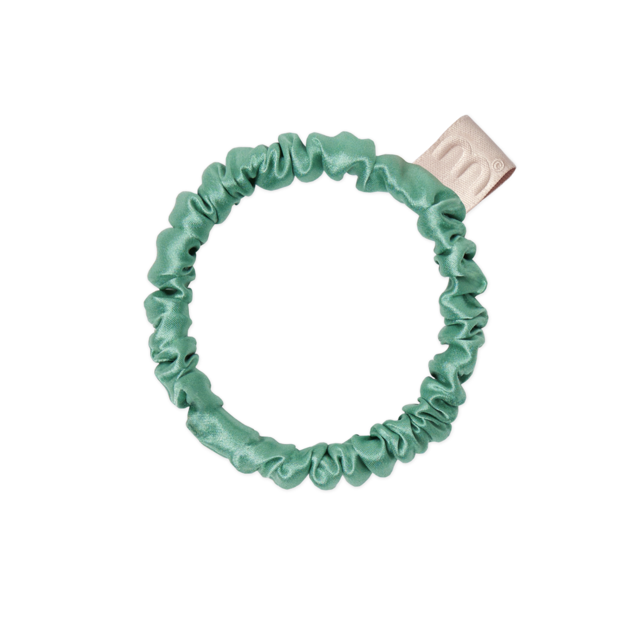 Mon Mou Silk Slim Scrunchie Green - Тонкая резинка для волос зеленая