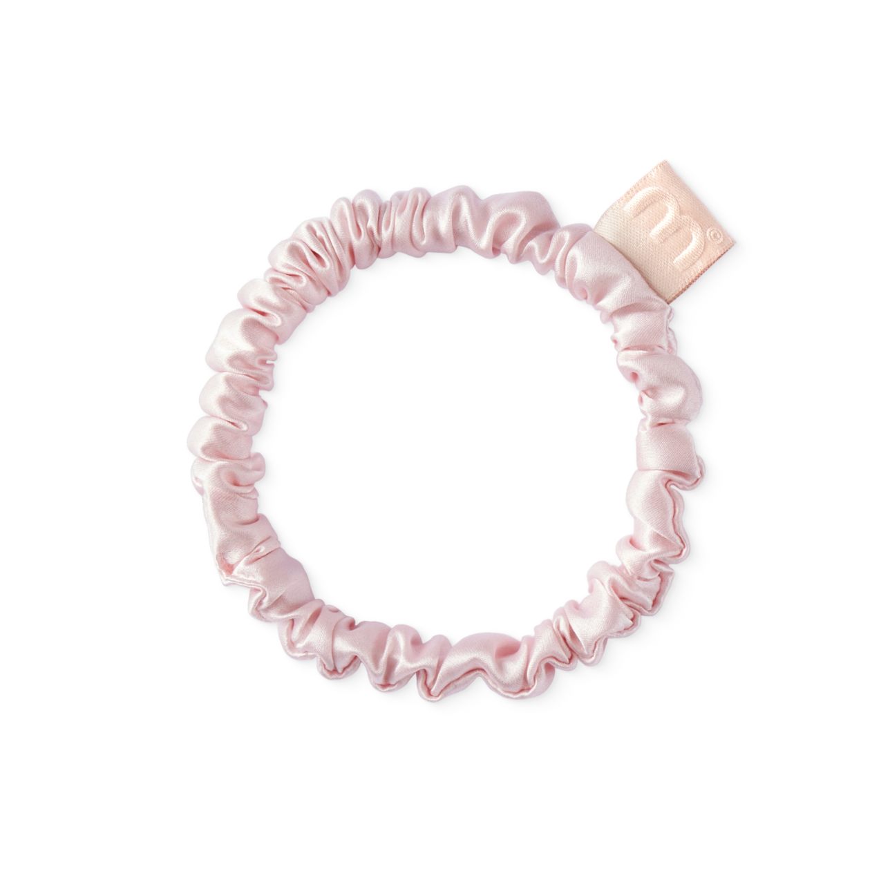 Mon Mou Silk Slim Scrunchie Pink - Тонкая резинка для волос розовая