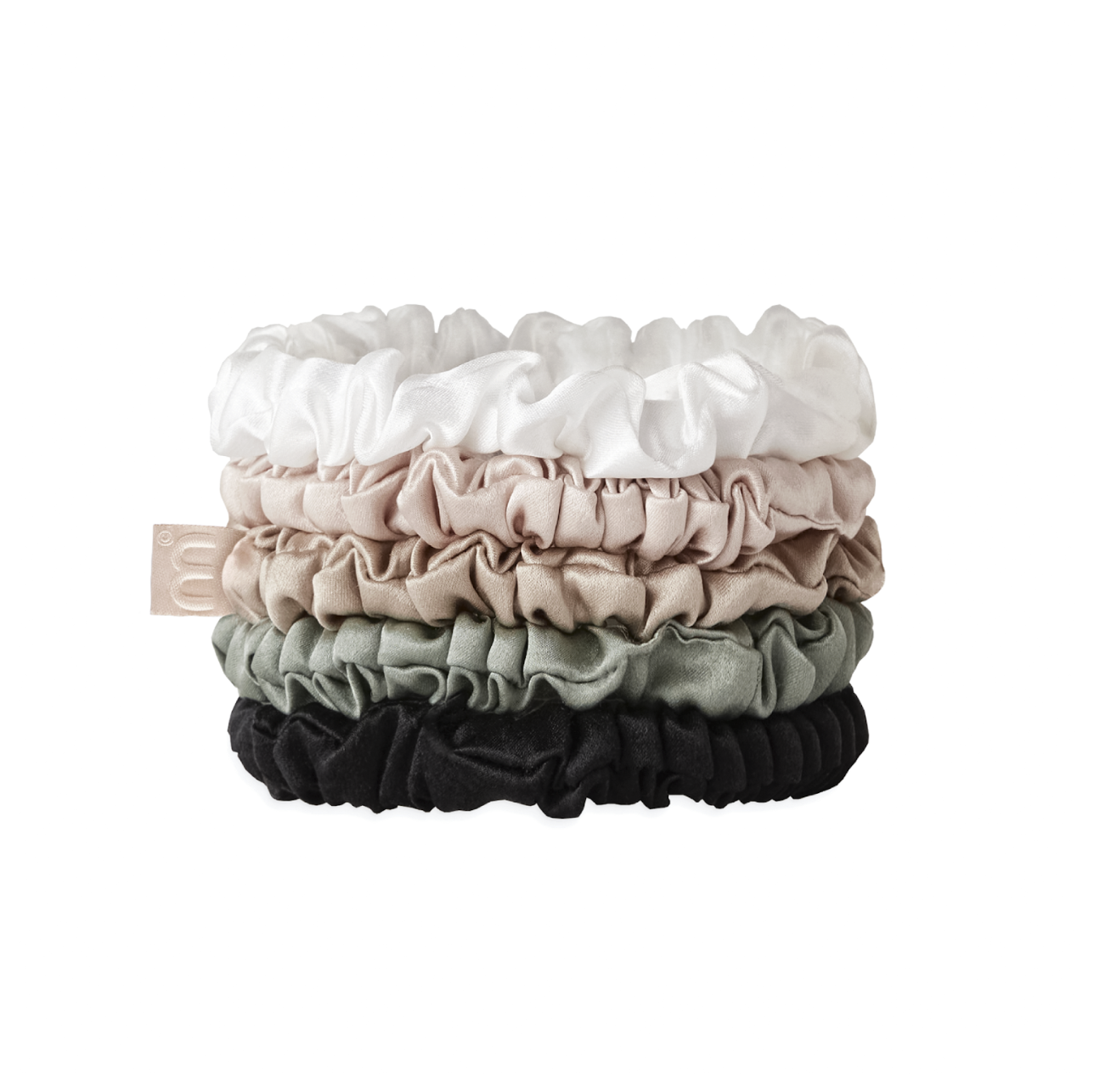 Mon Mou Silk Slim Scrunchies Set - Набор из 5 тонких резинок для волос