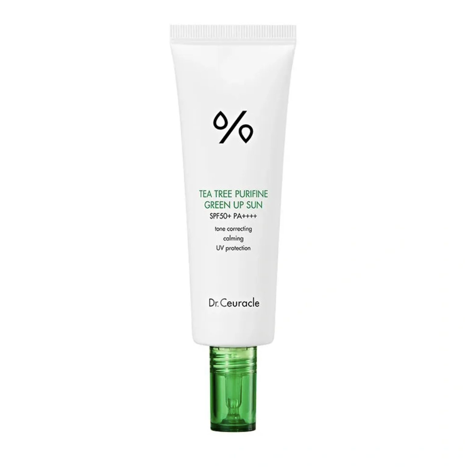 Dr.Ceuracle Tea Tree Purifine Green Up Sun SPF 50+ PA++++ - Сонцезахисний крем для нейтралізації почервонінь Dr.Ceuracle Tea Tree Purifine Green Up Sun SPF 50+ PA++++ - Сонцезахисний крем для нейтралізації почервонінь