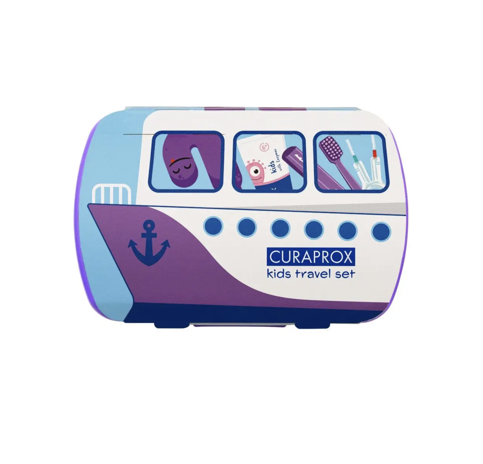 Curaprox Kids Travel Set Purple - Дорожній дитячий набір фіолетовий