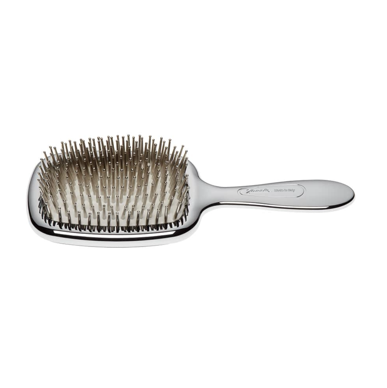 Janeke Hairbrush With Mirror - Щетка для волос с зеркалом серебряная