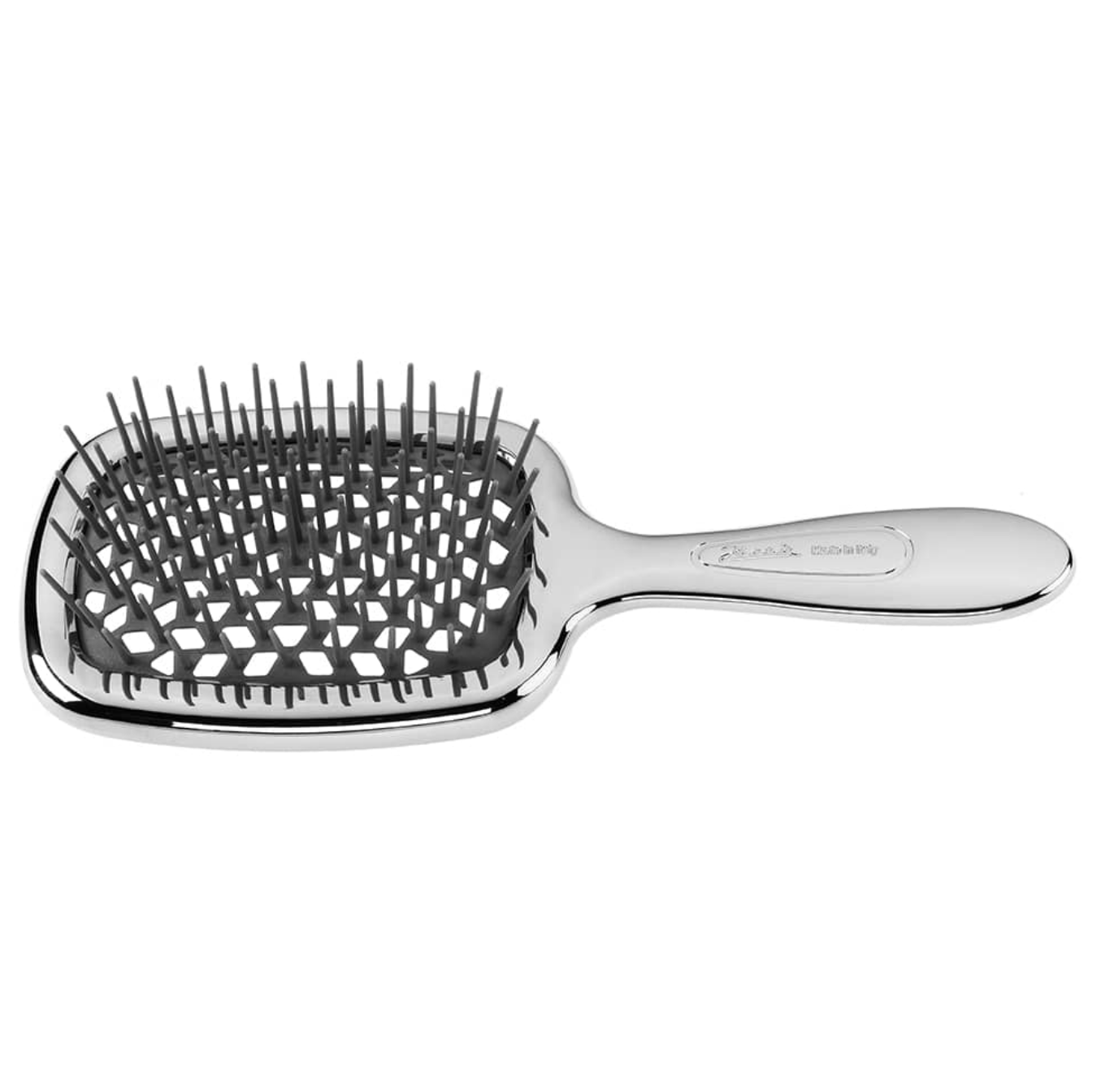 Janeke Superbrush Small - Щетка для волос серебрянная с серым CRSP235