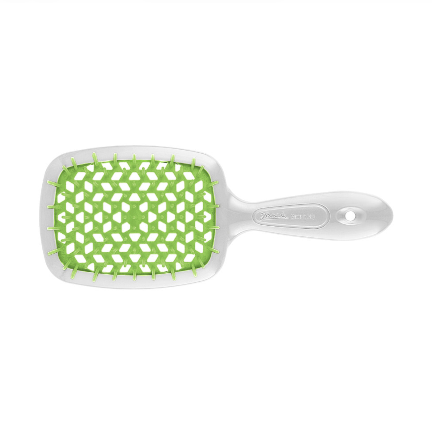 Janeke Superbrush Standart - Щетка для волос белая с зеленым SP226BIA VER