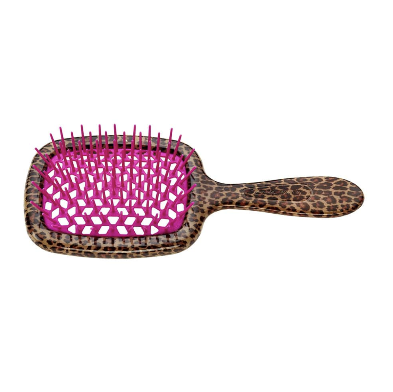 Janeke Superbrush Standart - Щетка для волос леопард с фуксией SP230MACFUX