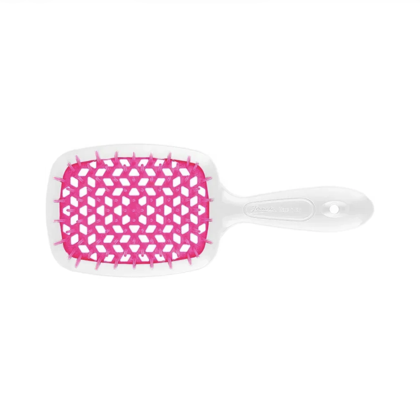 Janeke Superbrush Small - Щетка для волос белая с розовым