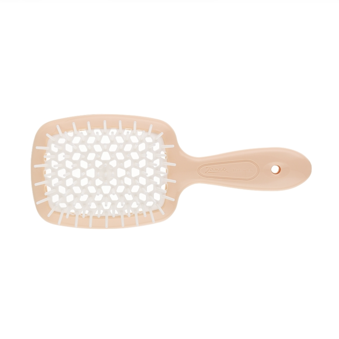 Janeke Superbrush Small - Щетка для волос персиковая с белым