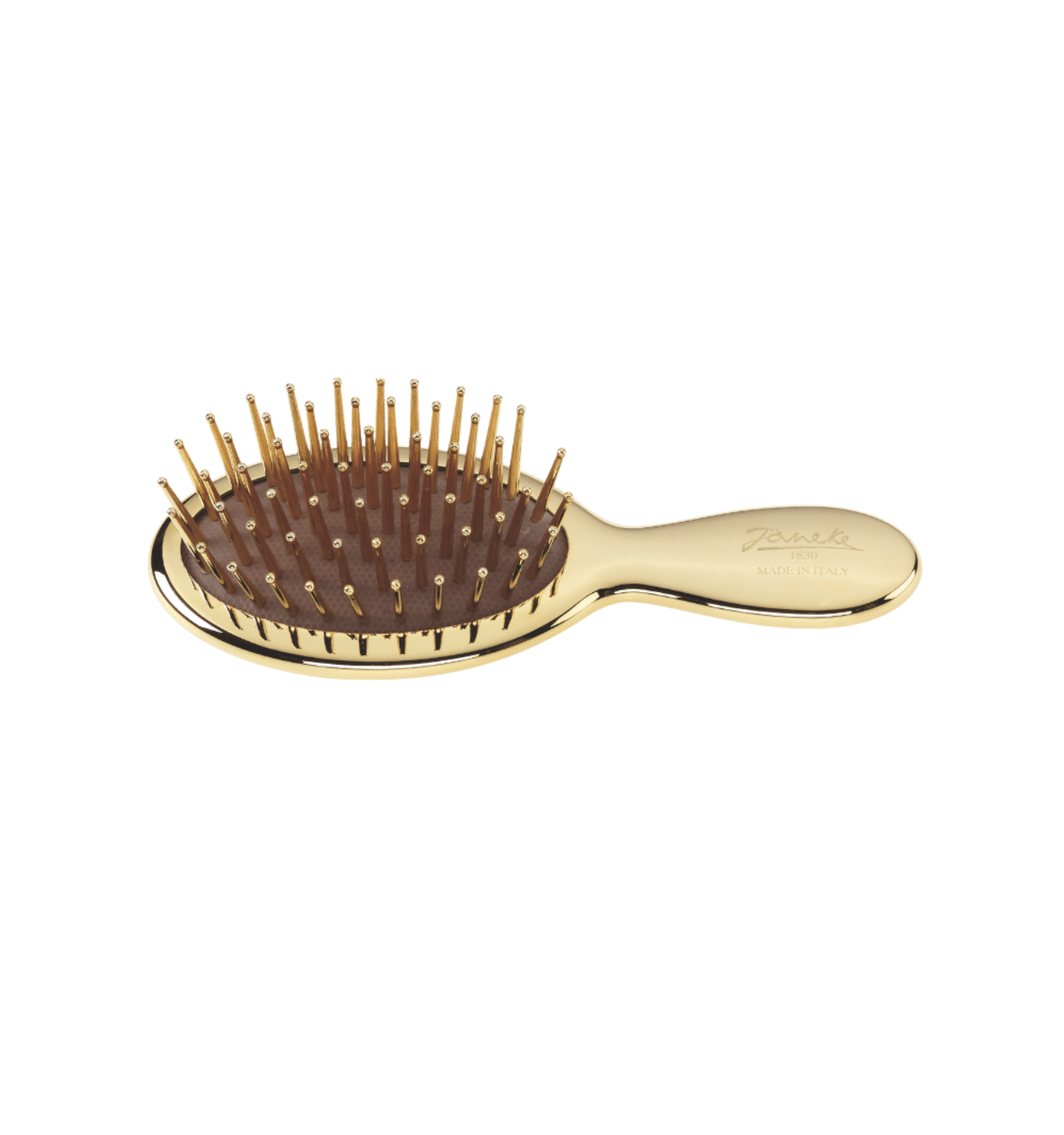 Janeke Hairbrush Mini - Щетка для волос с металлическими зубчиками мини золотая