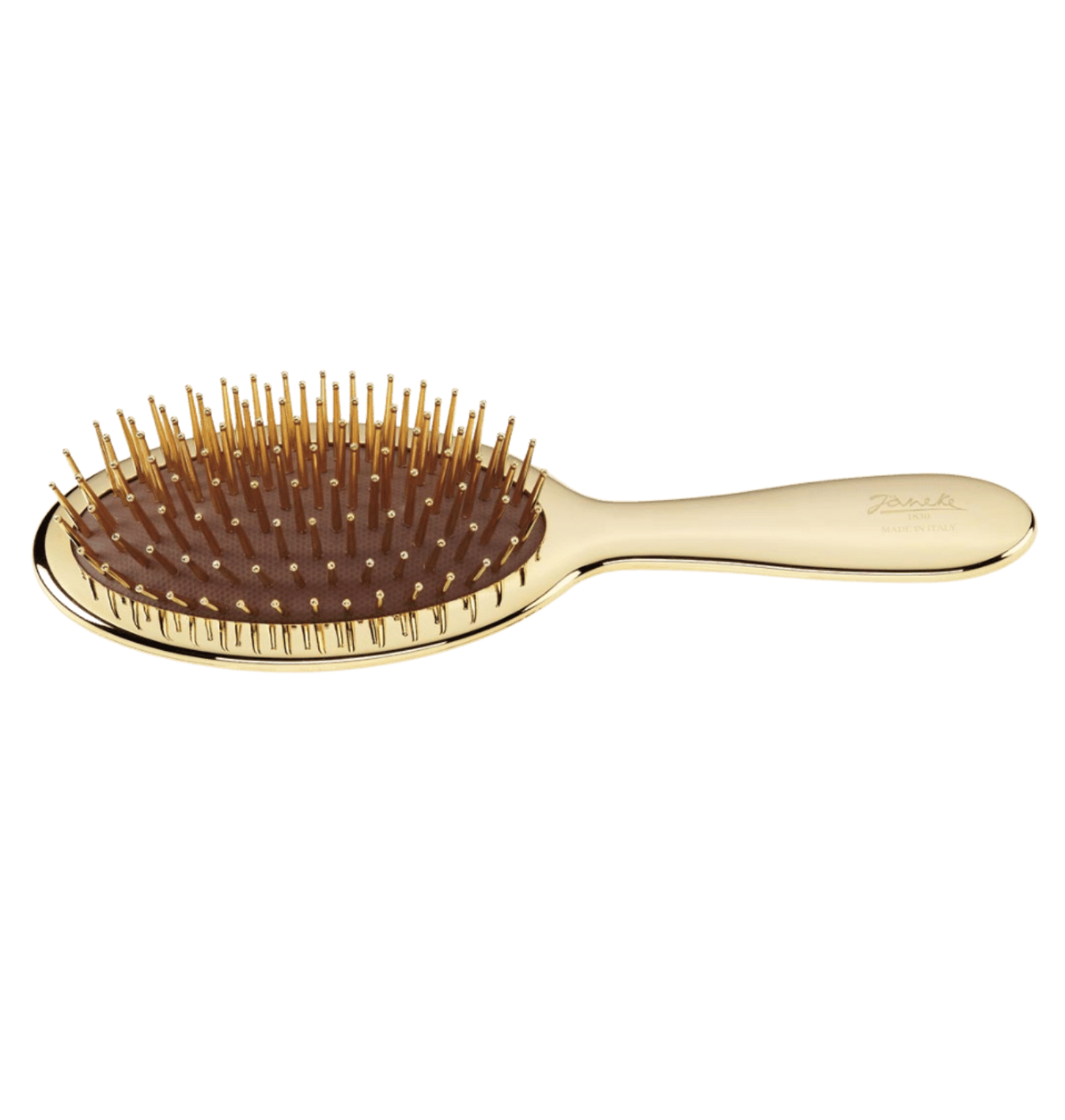 Janeke Hairbrush Large - Щетка для волос с металлическими зубчиками большая золотая