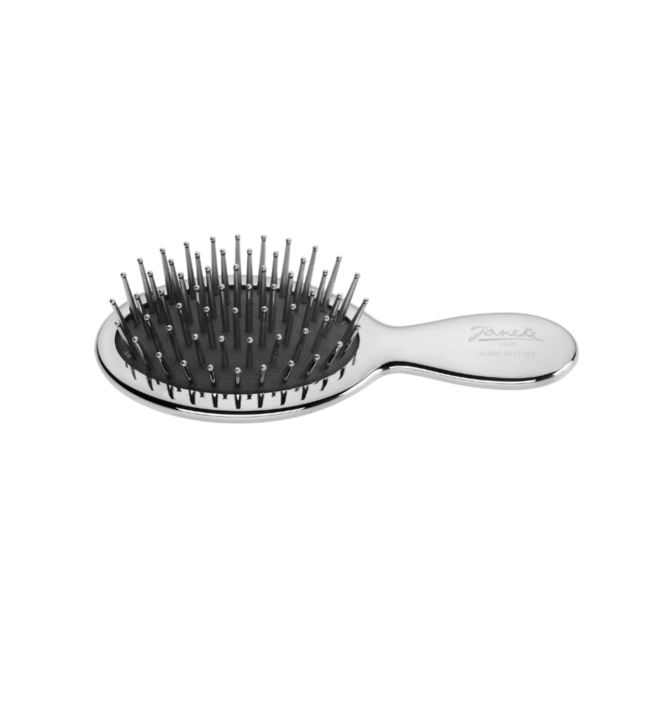 Janeke Hairbrush Mini - Щетка для волос с металлическими зубчиками мини серебряная