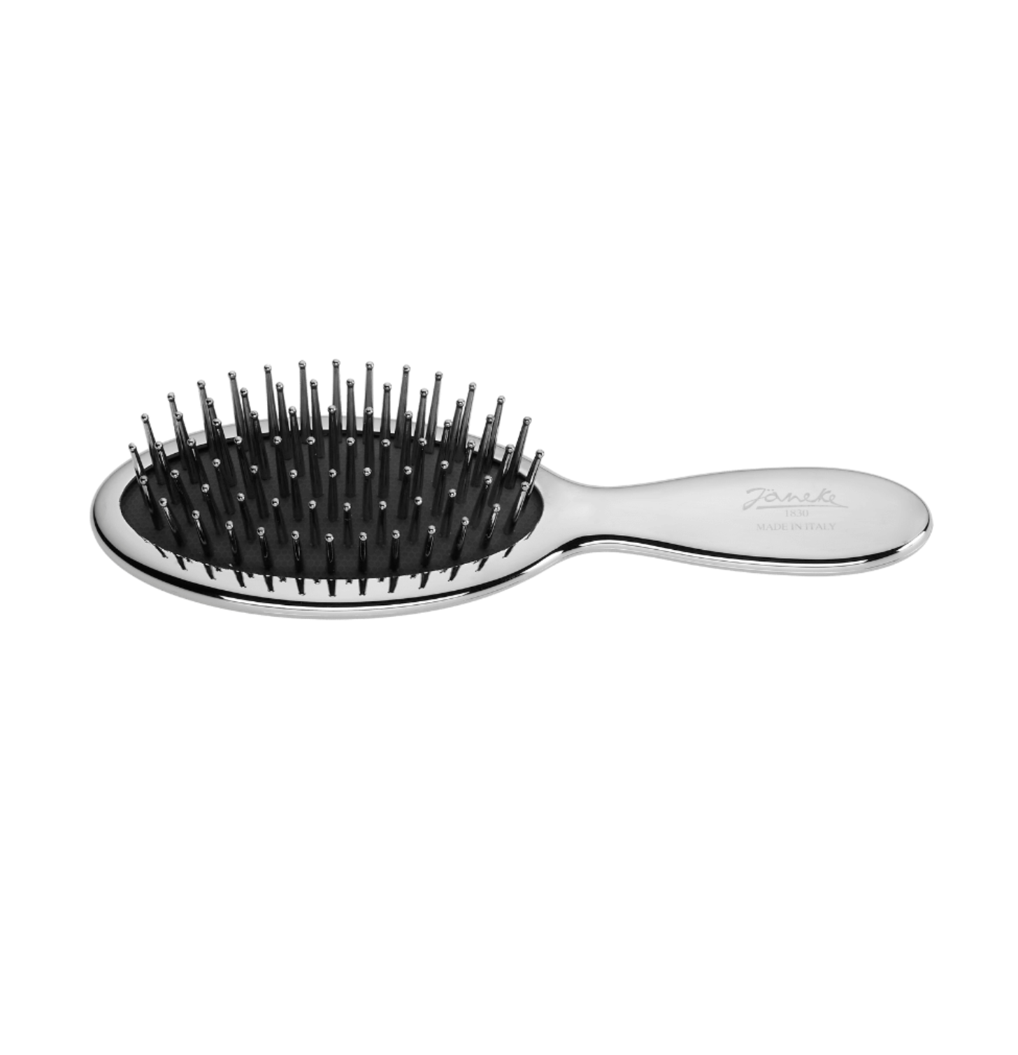 Janeke Hairbrush Middle - Щетка для волос с металлическими зубчиками средняя серебряная