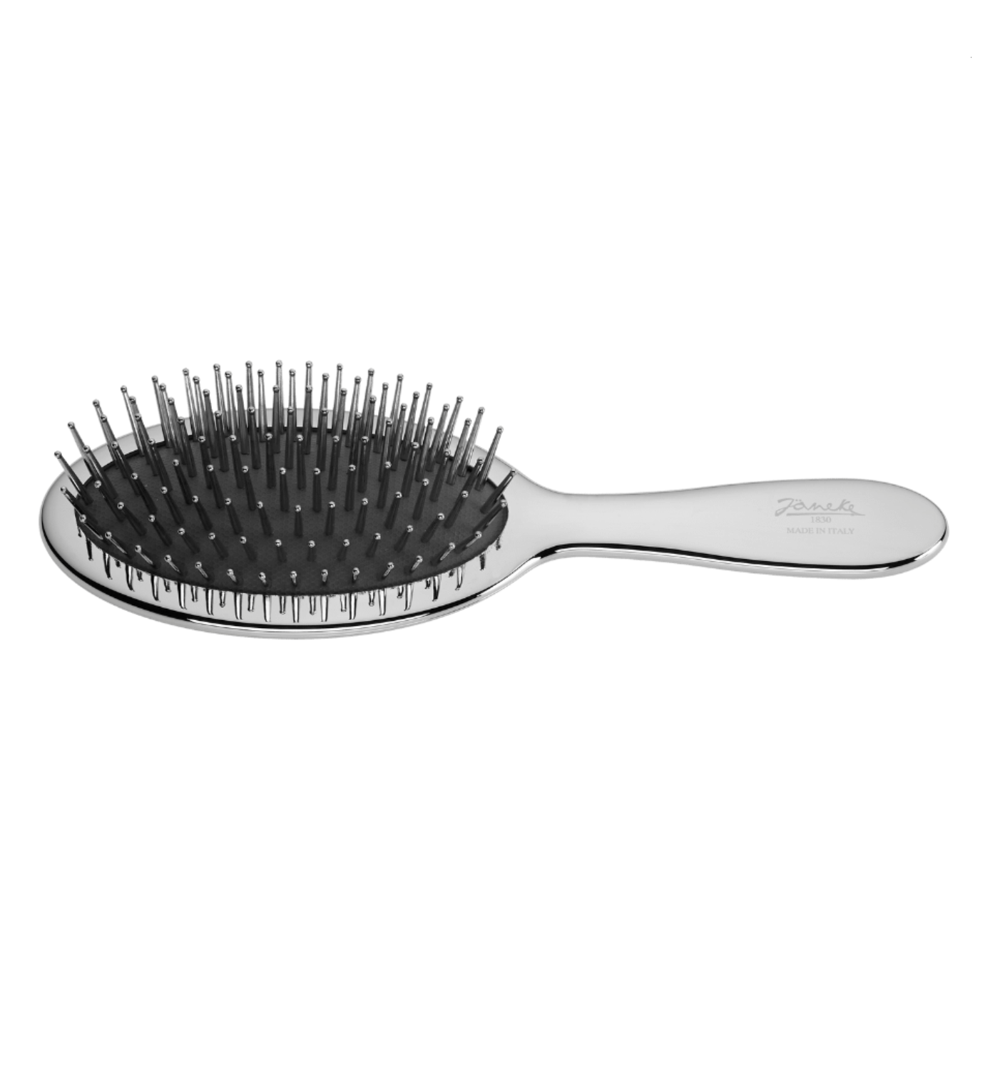Janeke Hairbrush Large - Щетка для волос с металлическими зубчиками большая серебряная
