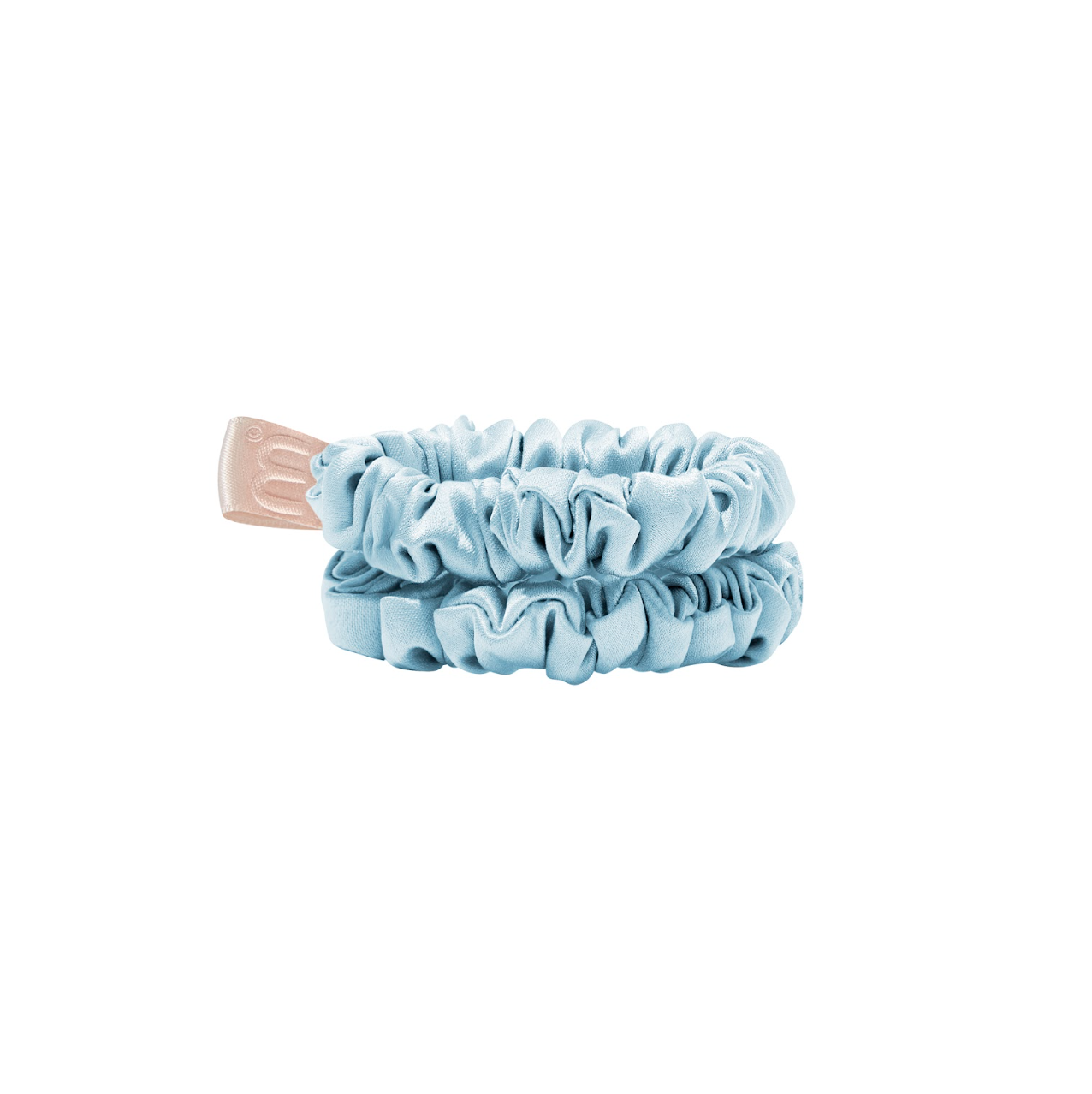 Mon Mou Silk Slim Scrunchie Duo Set Baby Blue - Набор из 2 тонких мини-резинок для волос нежно-голубой Mon Mou Silk Slim Scrunchie Duo Set Baby Blue - Набор из 2 тонких мини-резинок для волос нежно-голубой