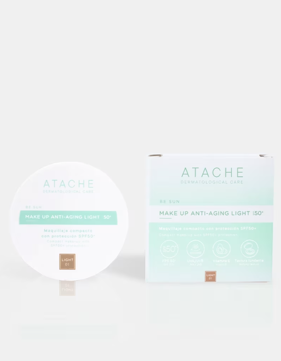 ATACHE Make Up Anti-Aging SPF 50+ Light - Антивозрастной тонирующий кушон ATACHE Make Up Anti-Aging SPF 50+ Light - Антивозрастной тонирующий кушон
