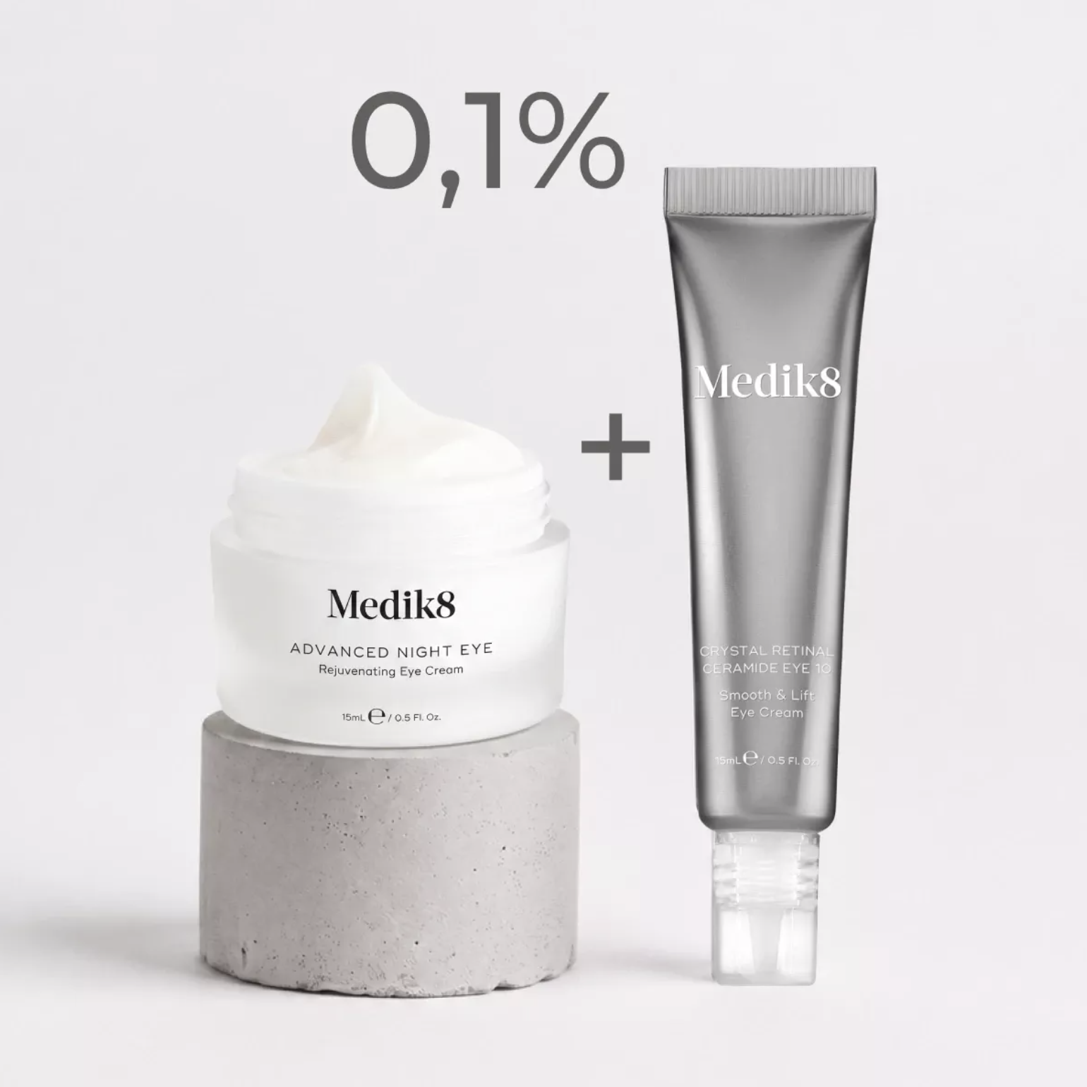 Medik8 Crystal Retinal Ceramide Eye 10 + Advanced Night Eye Set - Дует для омолодження шкіри навколо очей Medik8 Crystal Retinal Ceramide Eye 10 + Advanced Night Eye Set - Дует для омолодження шкіри навколо очей