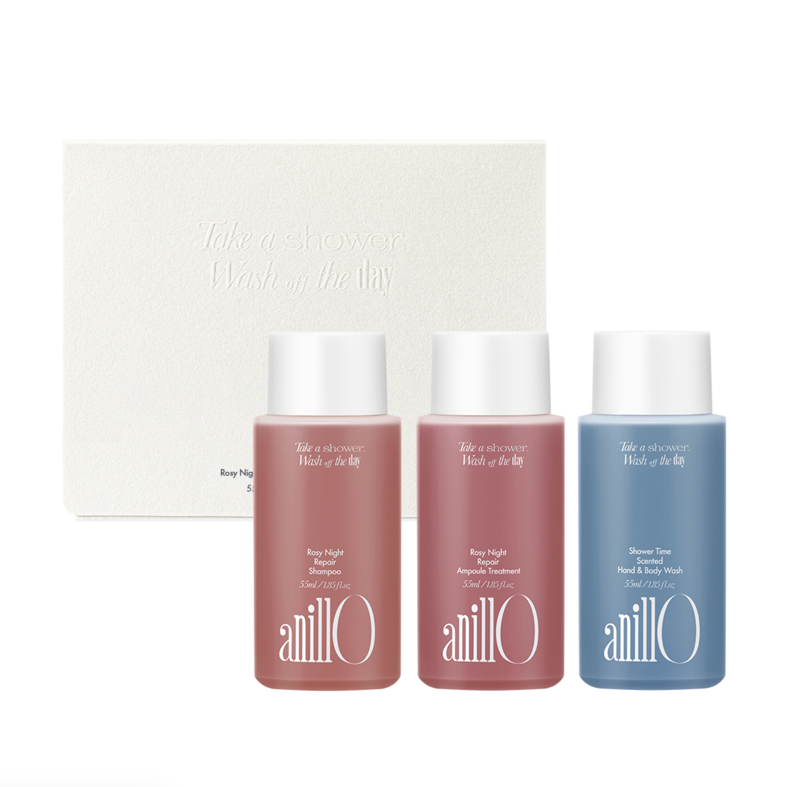 ANILLO Rosy Night & Shower Time Travel Shower Kit - Набор для тела и волос тревел-версия