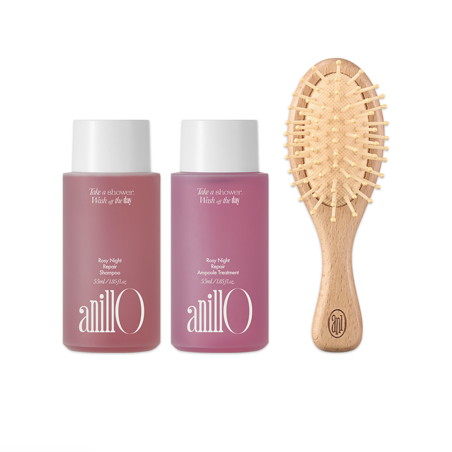 ANILLO Rosy Night Repair Hair and Brush Set - Набор для волос с расческой