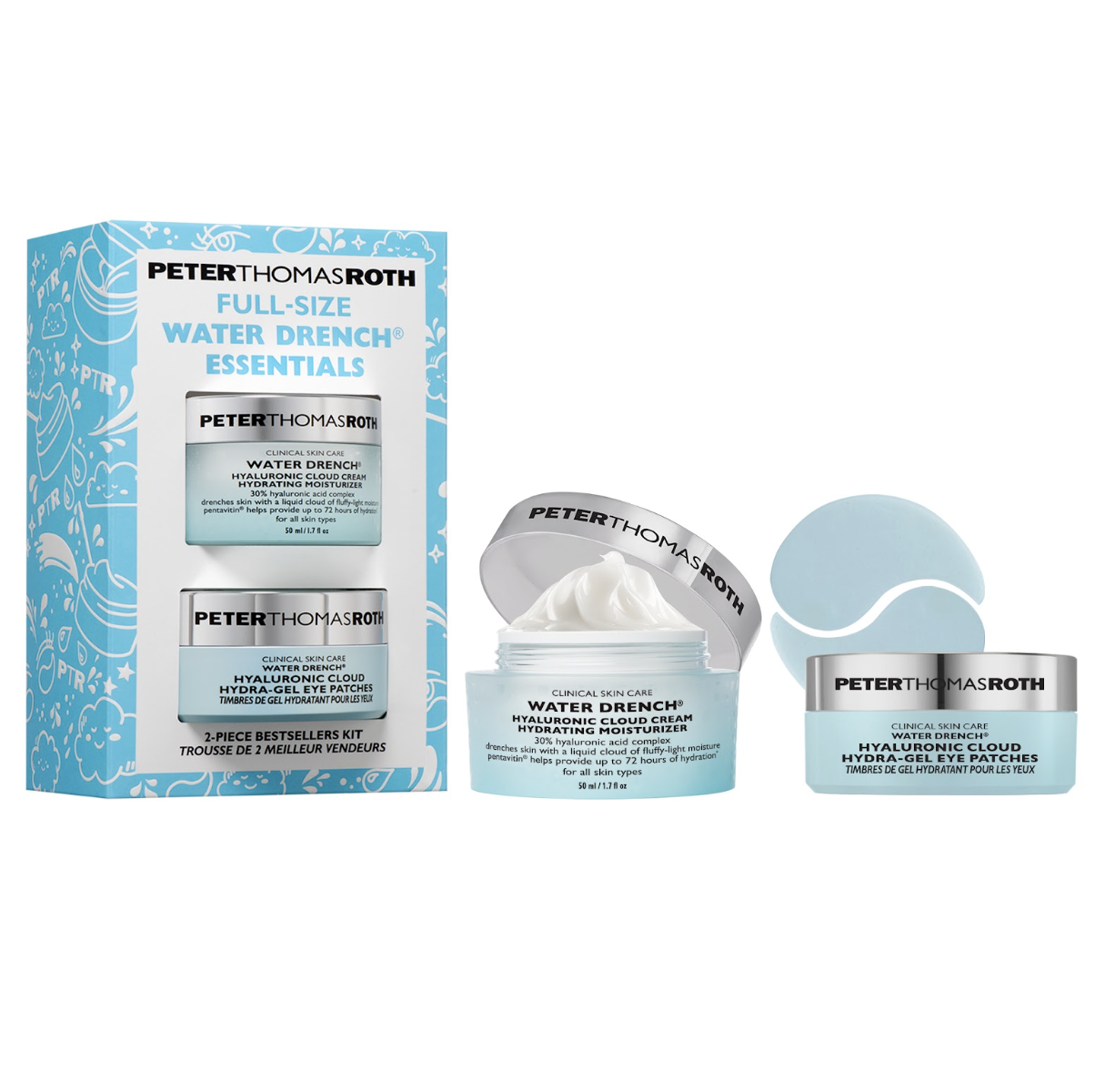 Peter Thomas Roth Water Drench Essentials Moisturizer & Eye Patches Gift Set - Набор с увлажняющим кремом и патчами для области вокруг глаз