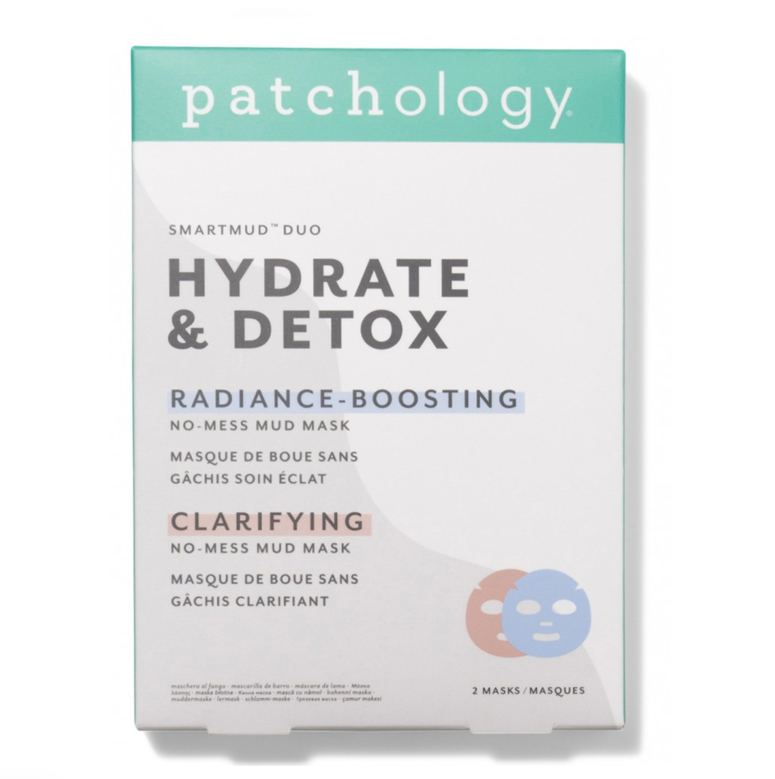 Patchology SmartMud Duo - Detox + Hydrate - Дуо масок Детокс + Укрепляющая Patchology SmartMud Duo - Detox + Hydrate - Дуо масок Детокс + Укрепляющая