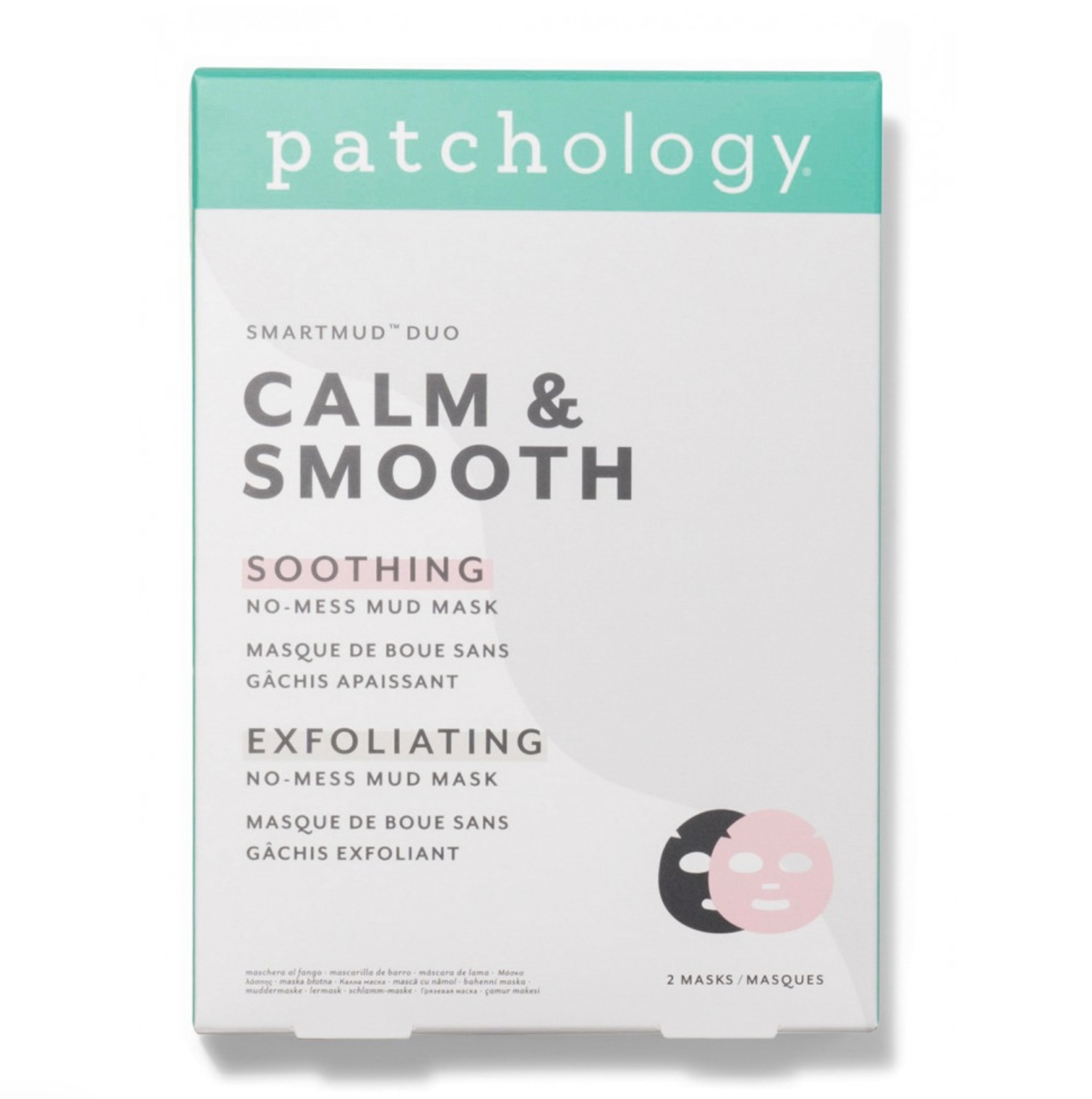 Patchology SmartMud Duo - Smooth + Calm - Дуо масок Обновляющая + Успокаивающая Patchology SmartMud Duo - Smooth + Calm - Дуо масок Обновляющая + Успокаивающая