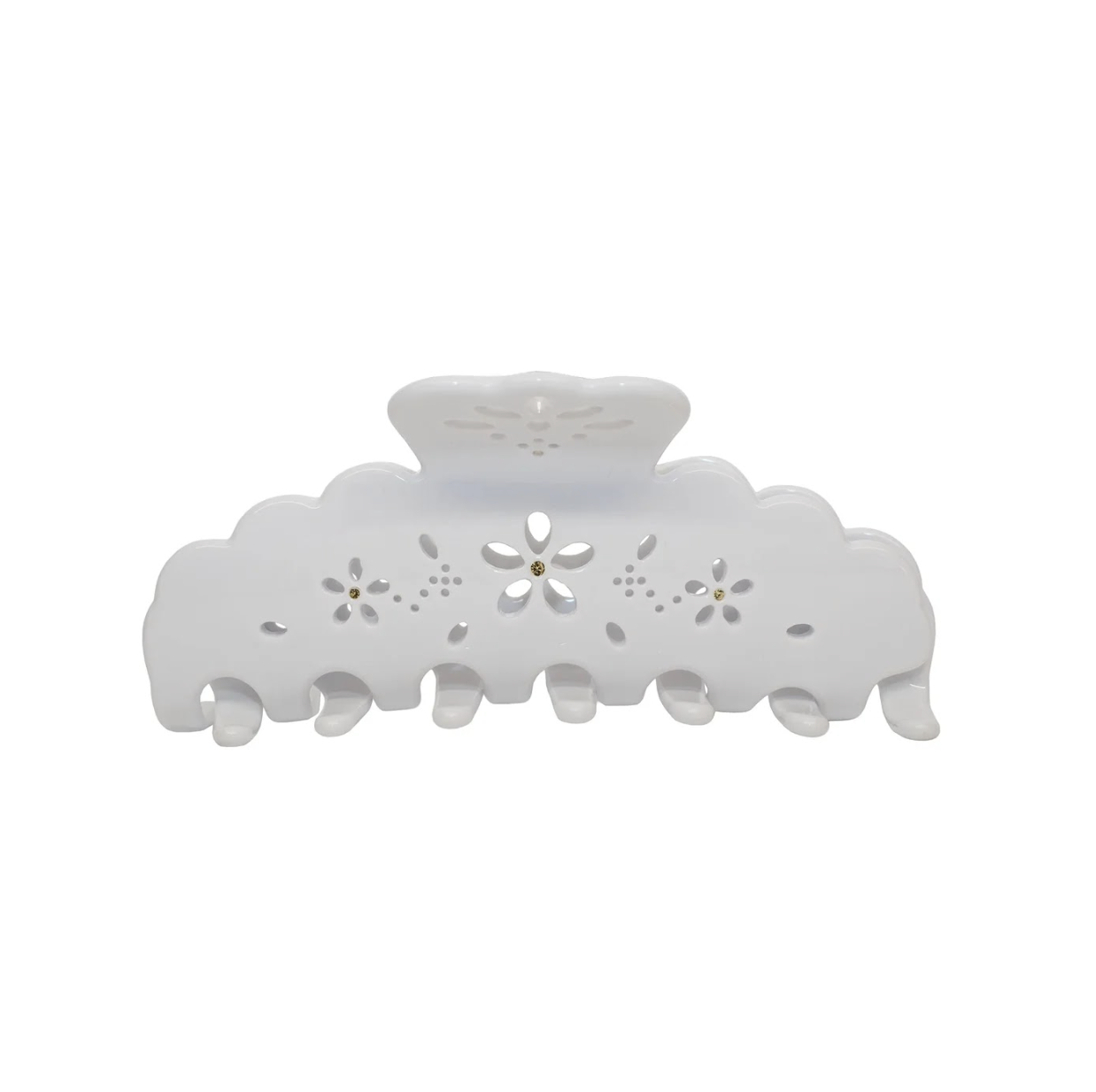 Emi Jay Big Effing Clip in Blanc Fleur Eyelet - Большой крабик для волос