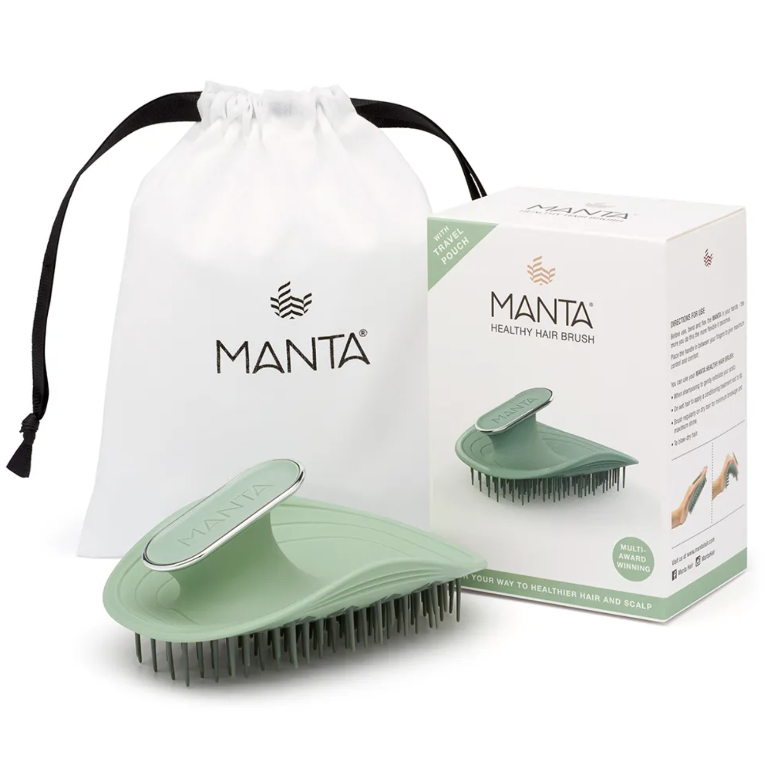 Manta Brush Sage Green - Щетка для волос зеленая