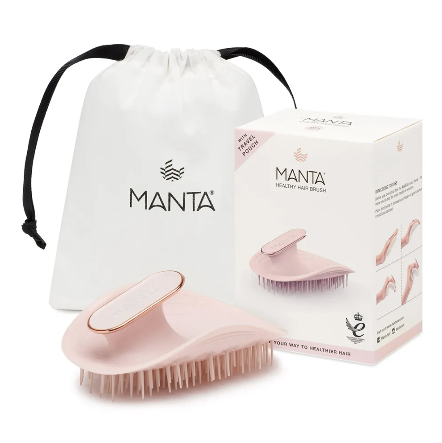 Manta Brush Pink Rose Gold - Щетка для волосся розовая